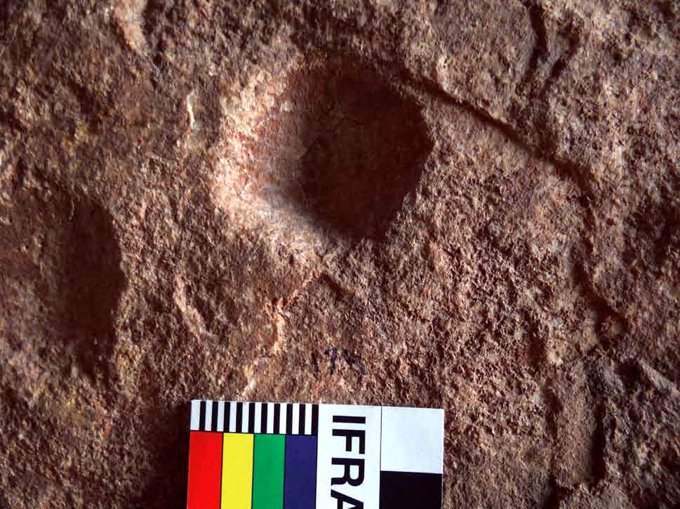 Figure 10. Roughly square shape cupule with angular depth, No. 174 on southern wall.