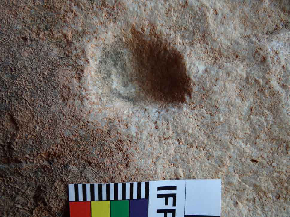 Figure 9. Roughly triangular cupule No. 23 southern wall.